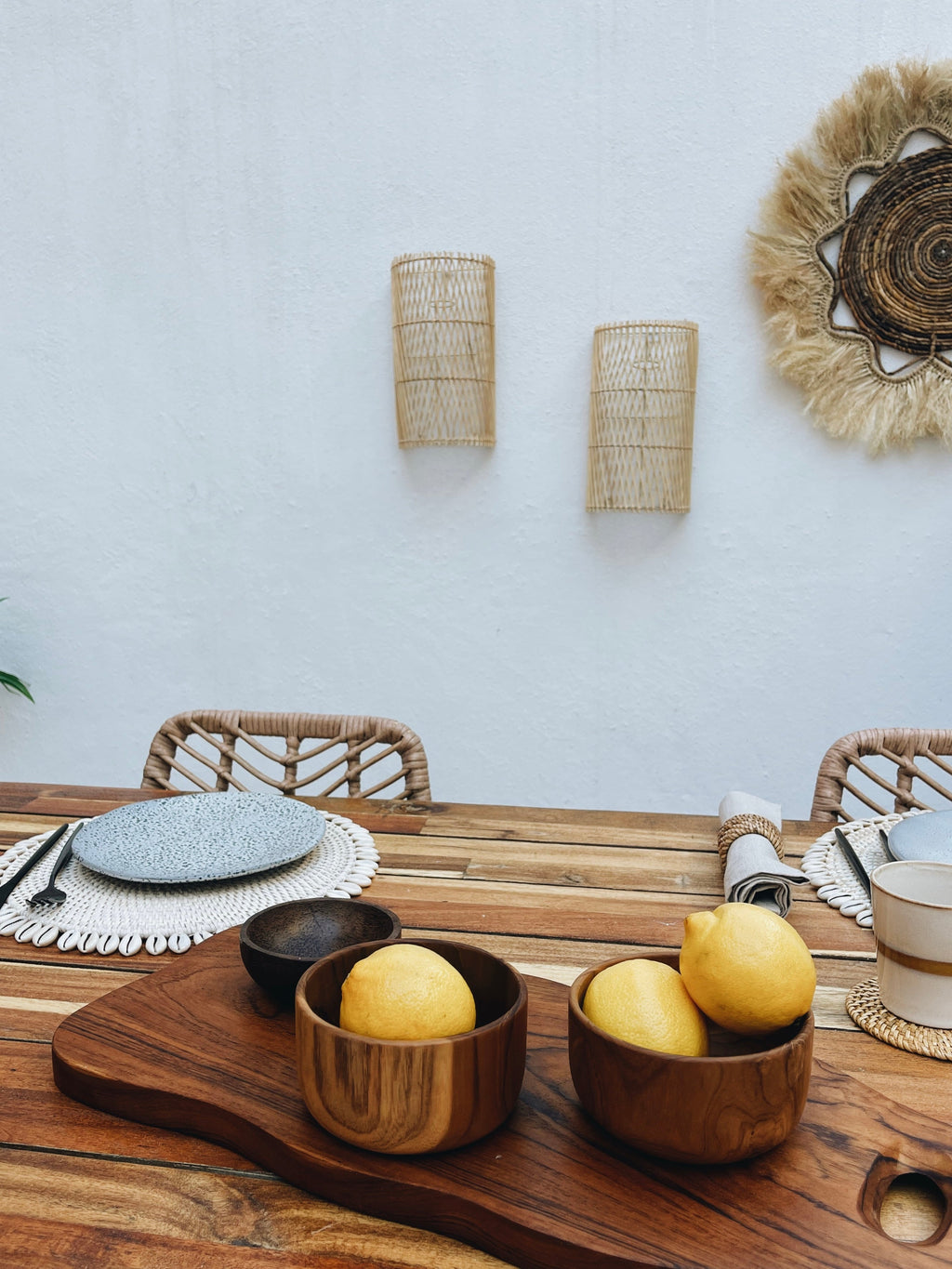 Mehara Cross Rattan Wall Sconce