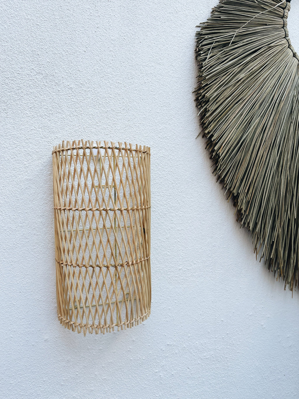 Mehara Cross Rattan Wall Sconce