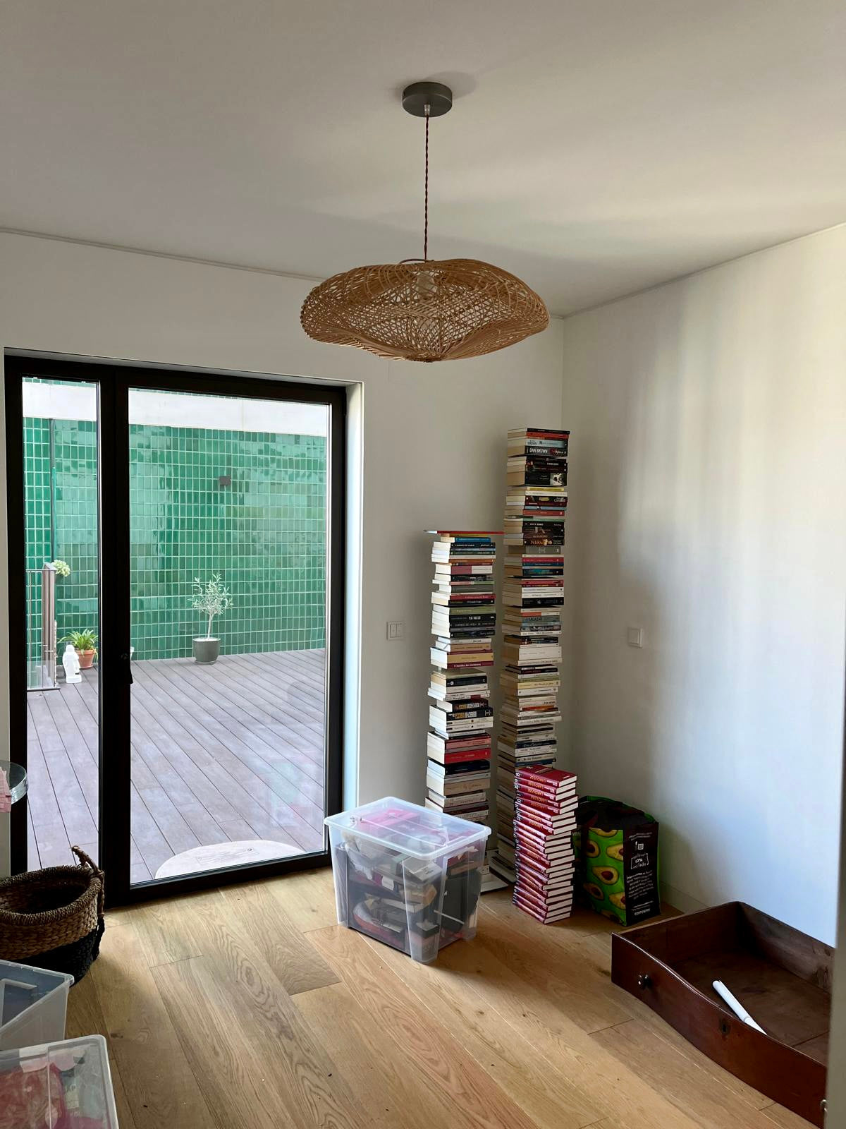 Abajur em Rattan Laclo Disc Crooked