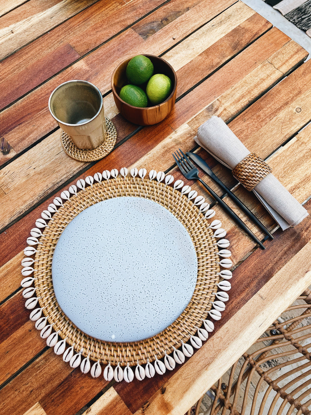 Elgin Table Placemat with Shells - Natural