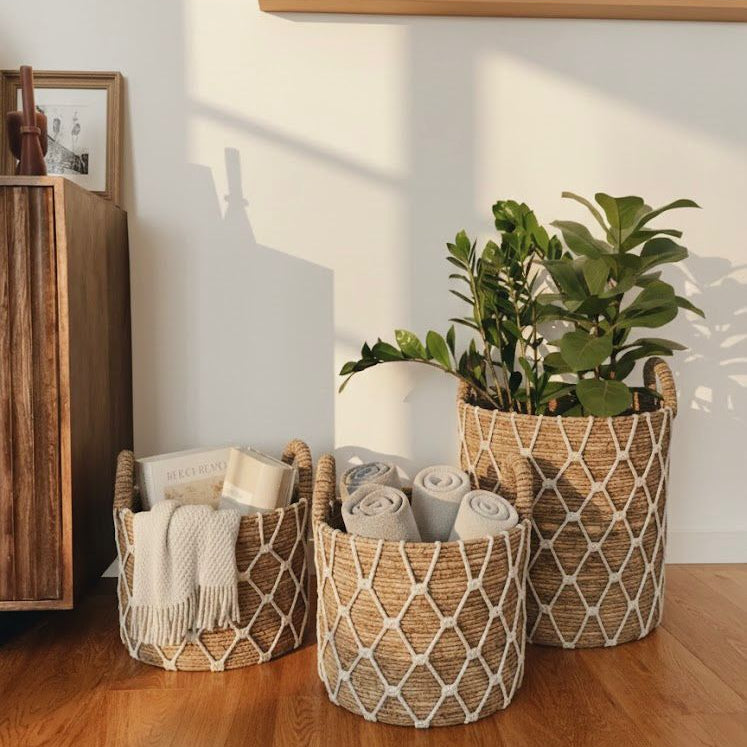 Cabalaki Basket White Pattern