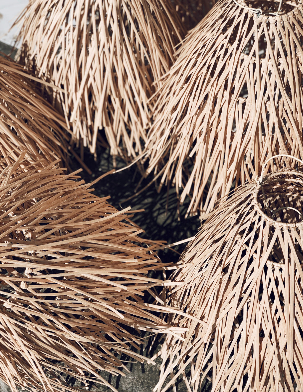 Abajur em Rattan Rusty