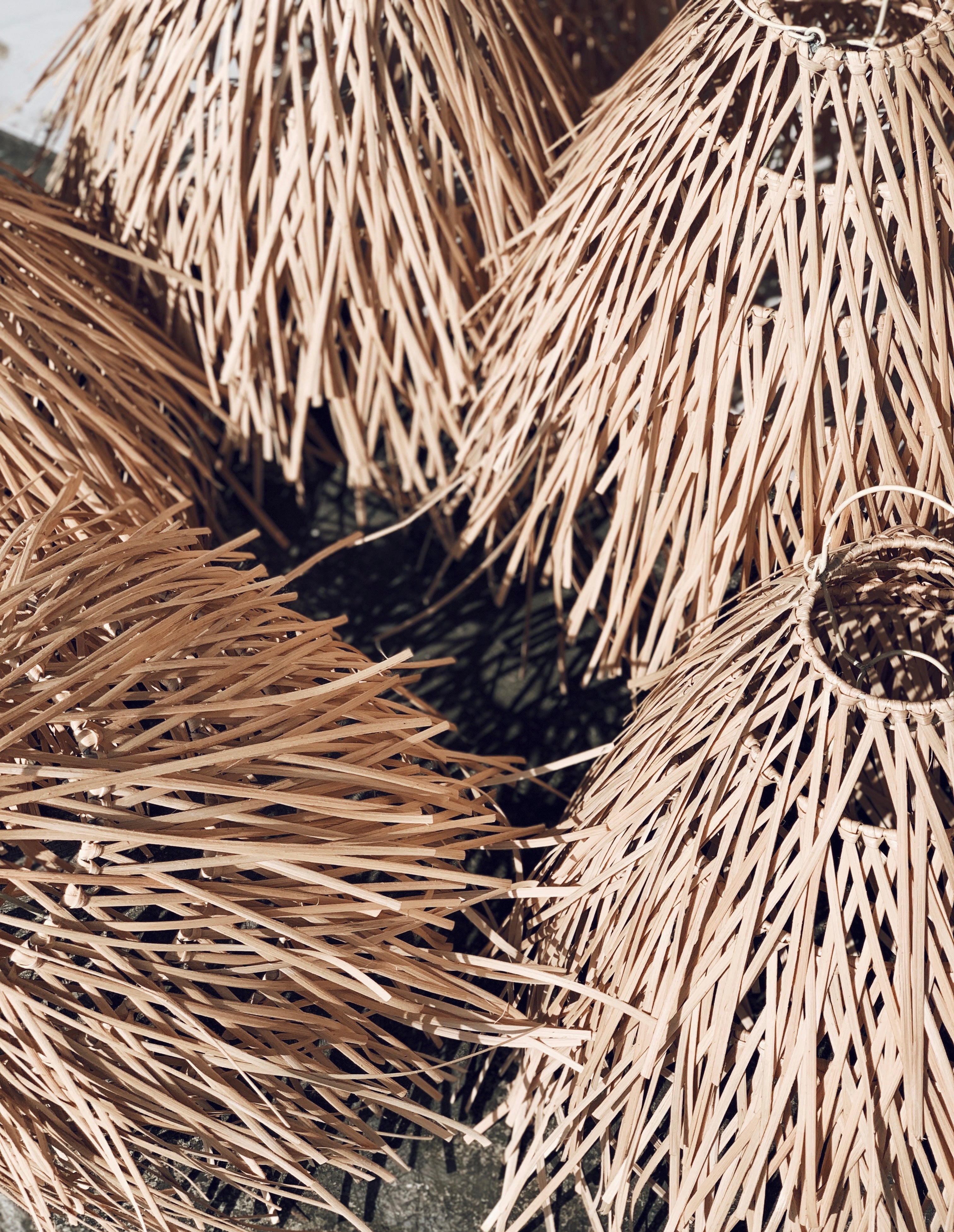 Abajur em Rattan Rusty