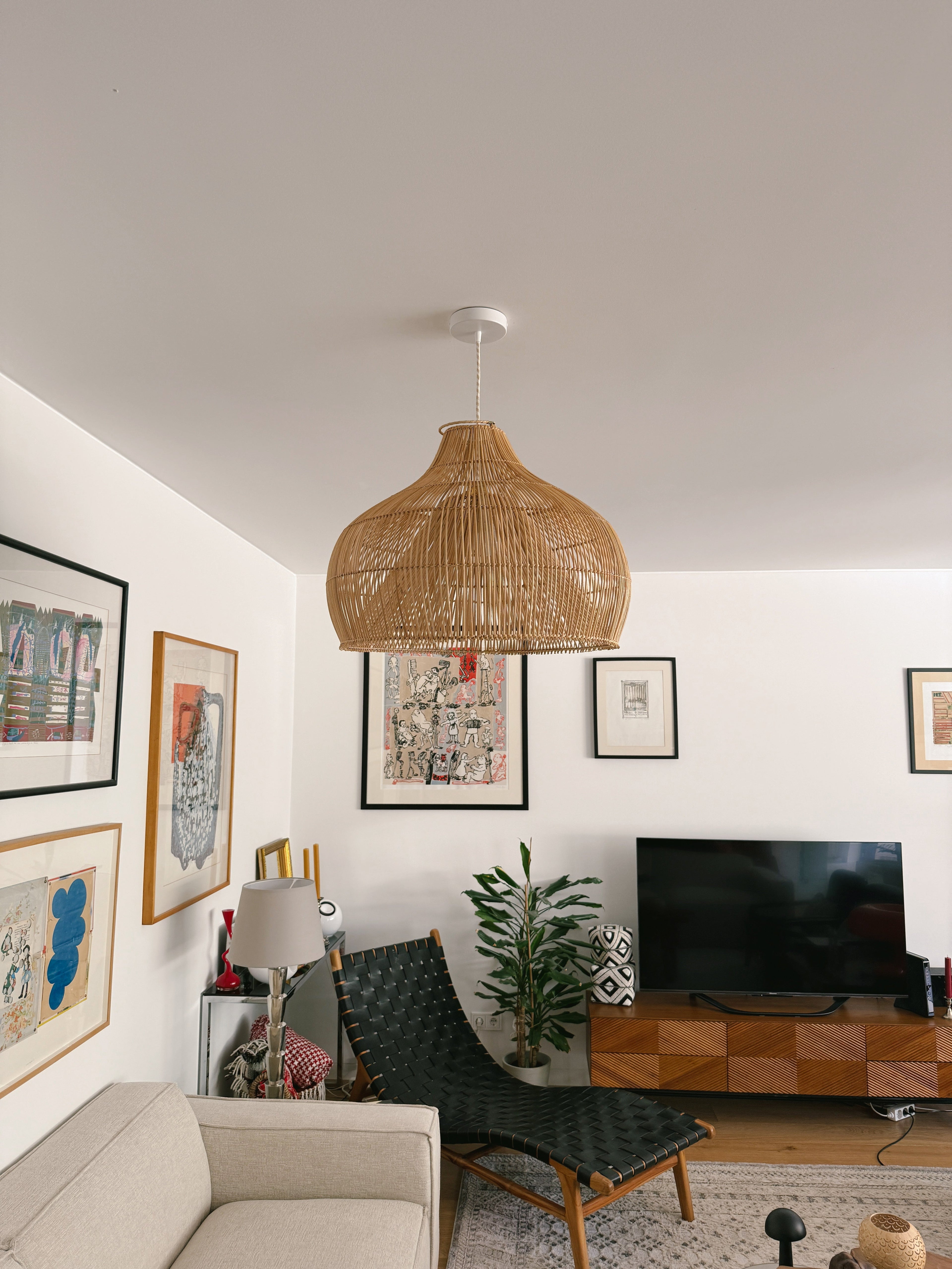 Abajur em Rattan Lobster