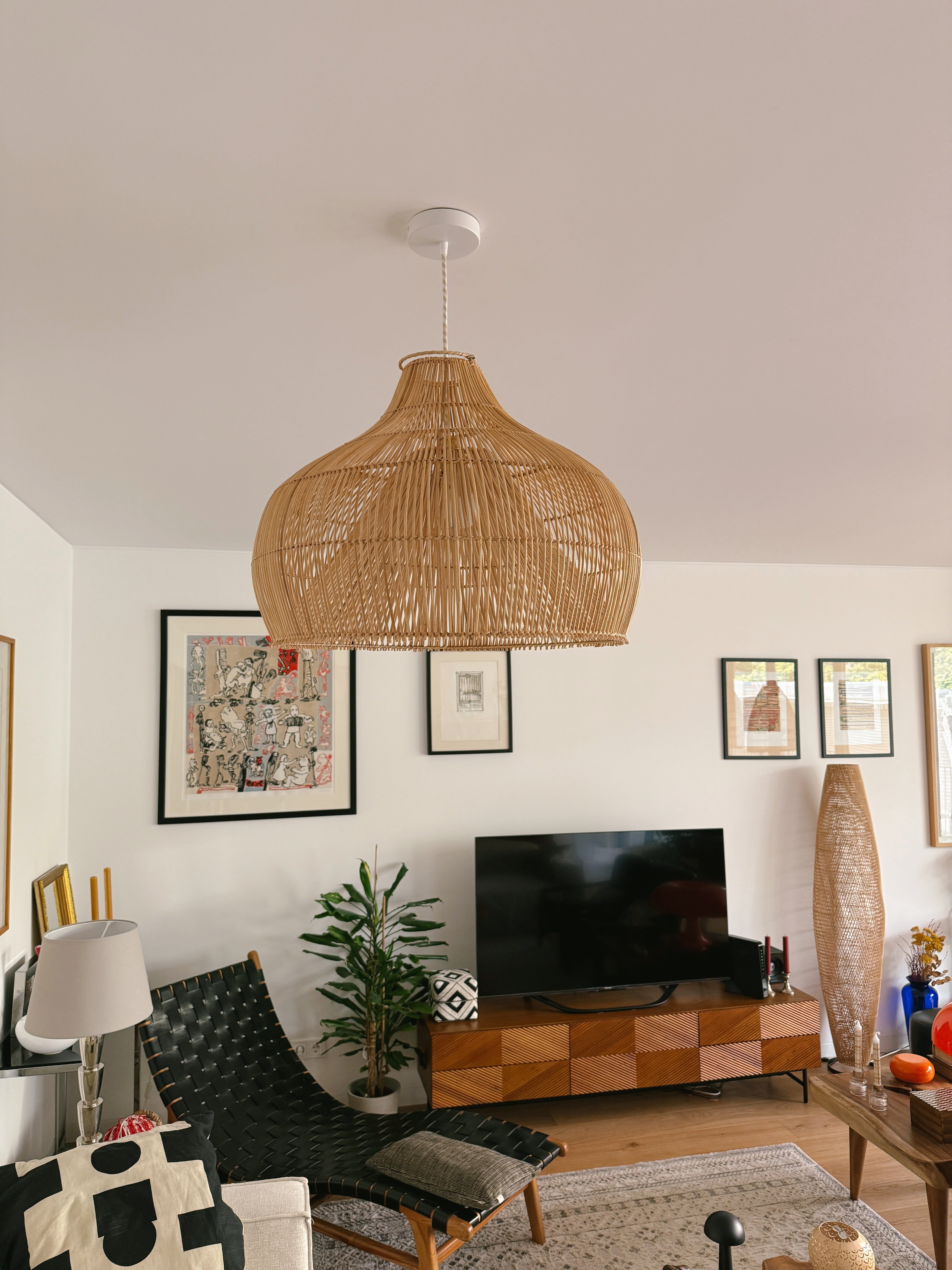 Abajur em Rattan Lobster