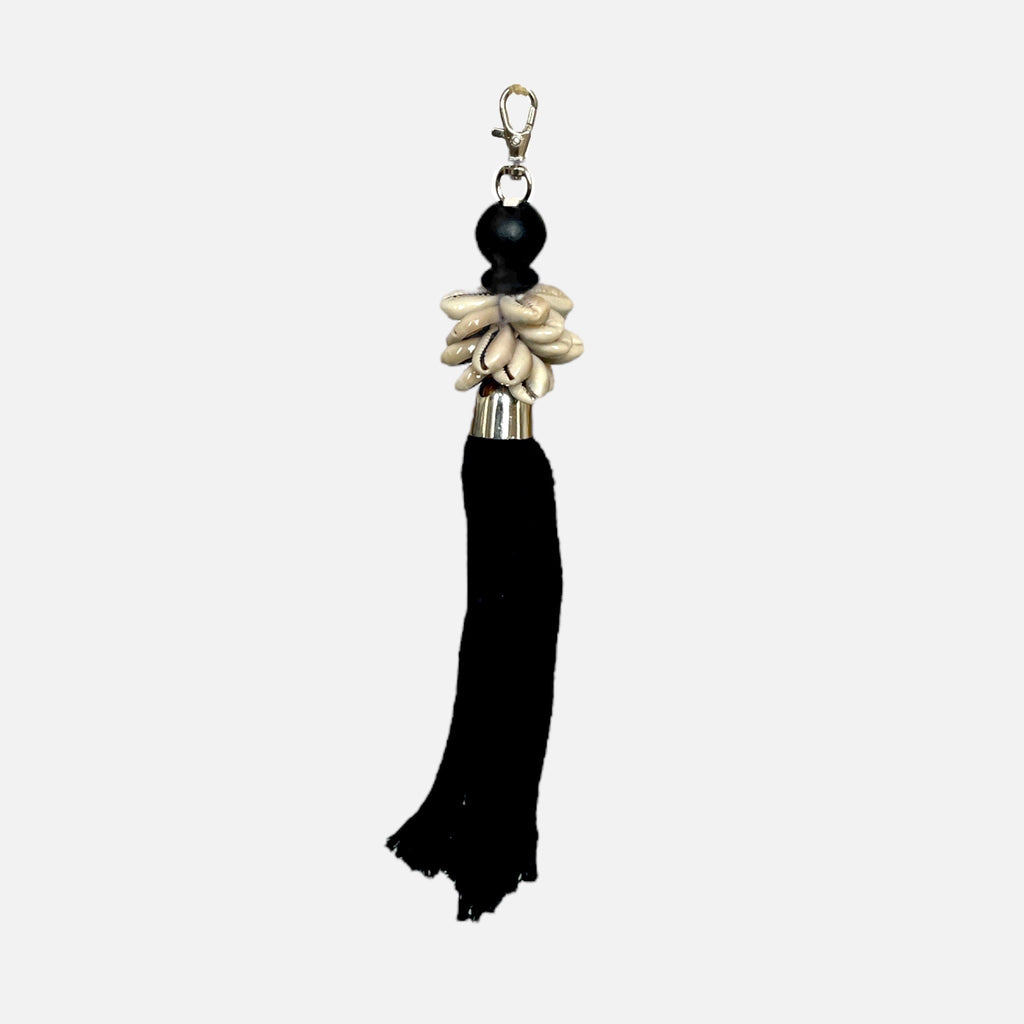 Black Alor Cowrie Shells Keychain