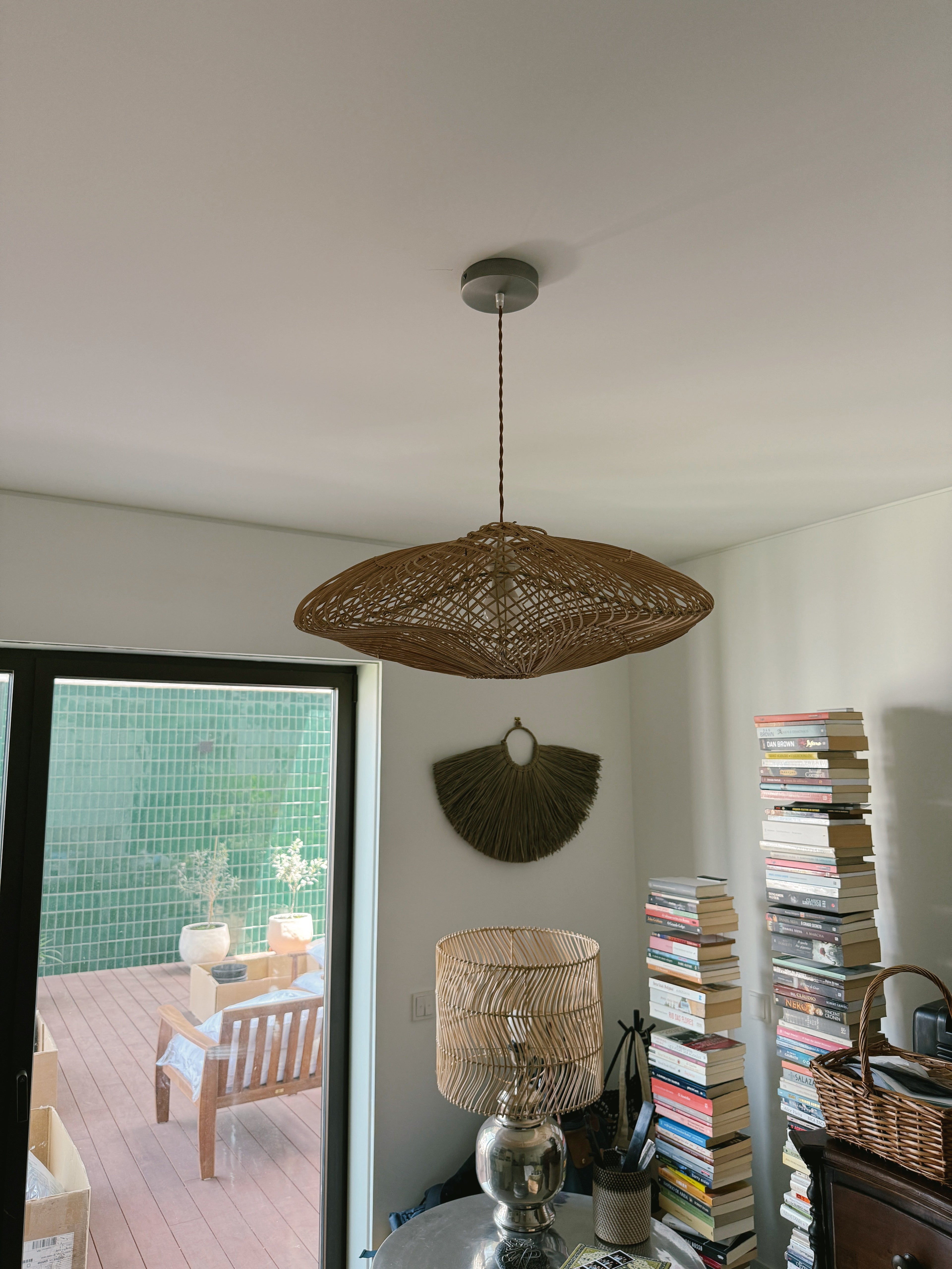 Abajur em Rattan Laclo Disc Crooked