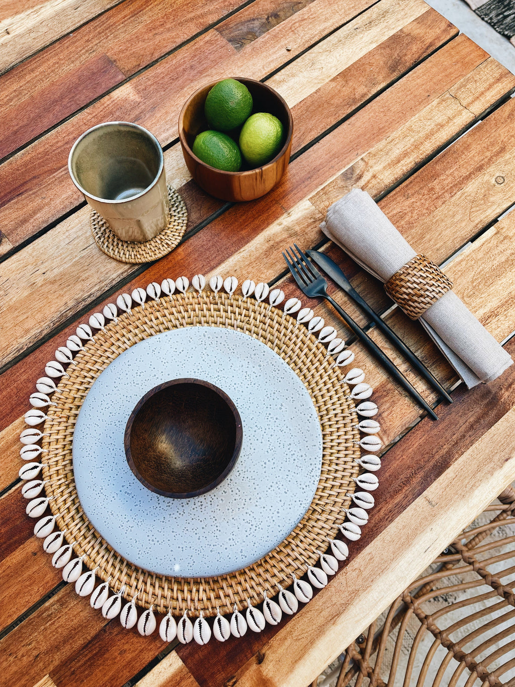 Elgin Table Placemat with Shells - Natural