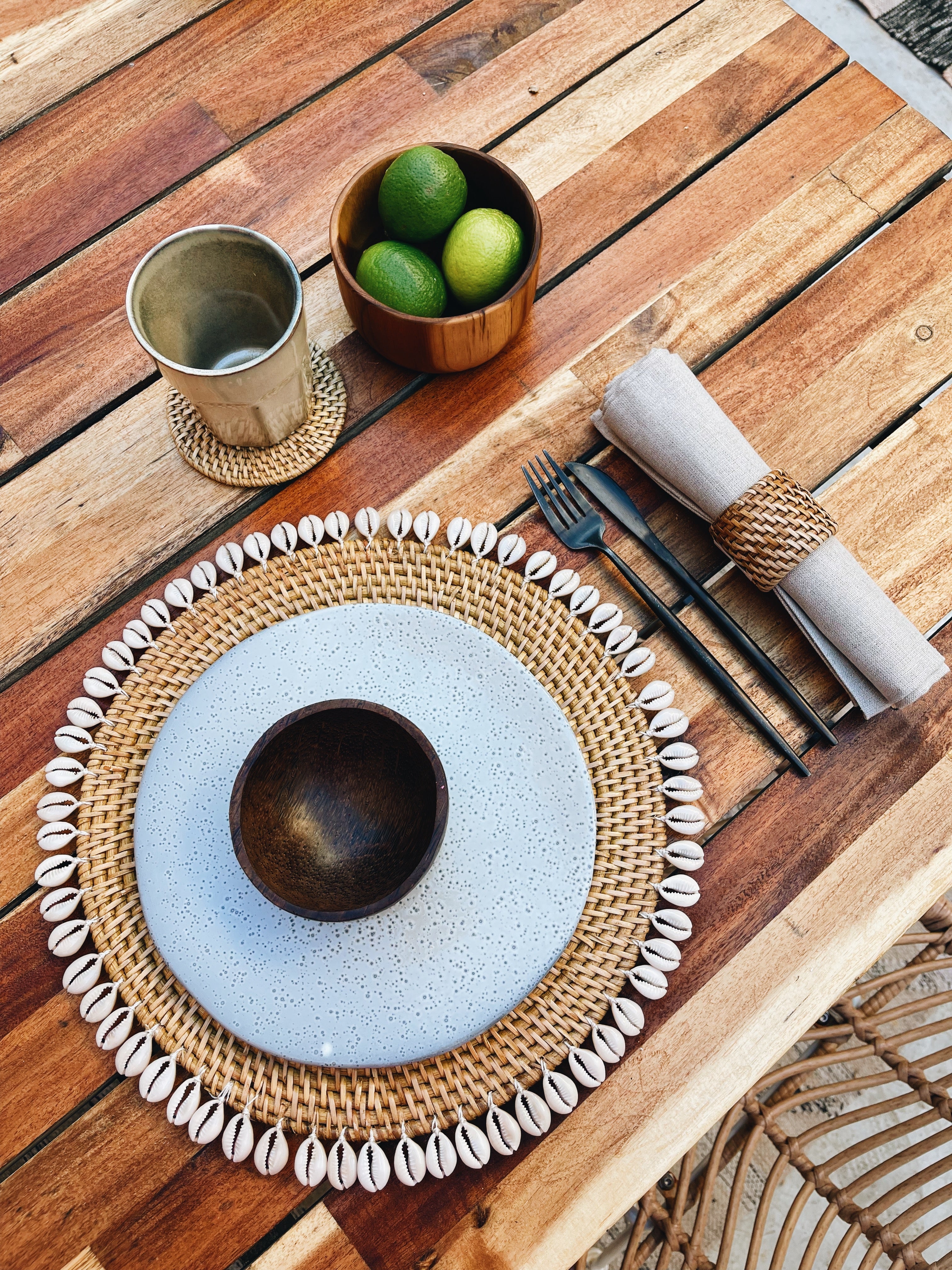 Elgin Table Placemat with Shells - Natural