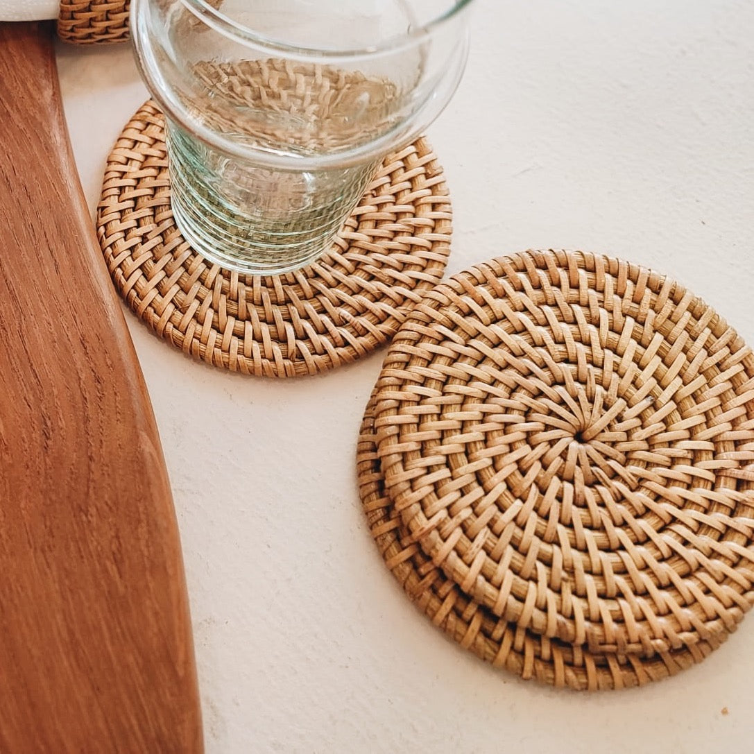 Lombok Rattan Coaster Set