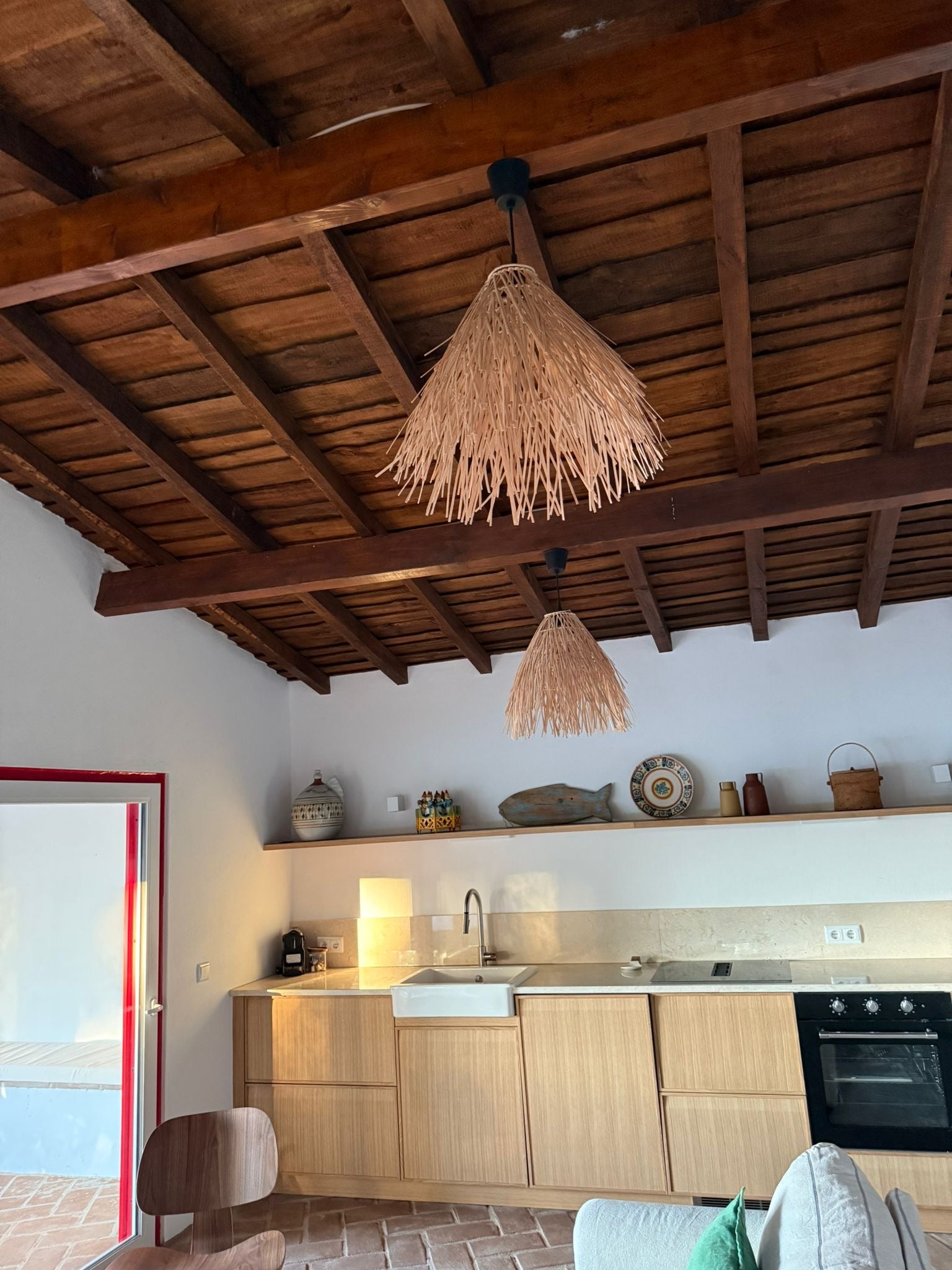 Abajur em Rattan Rusty