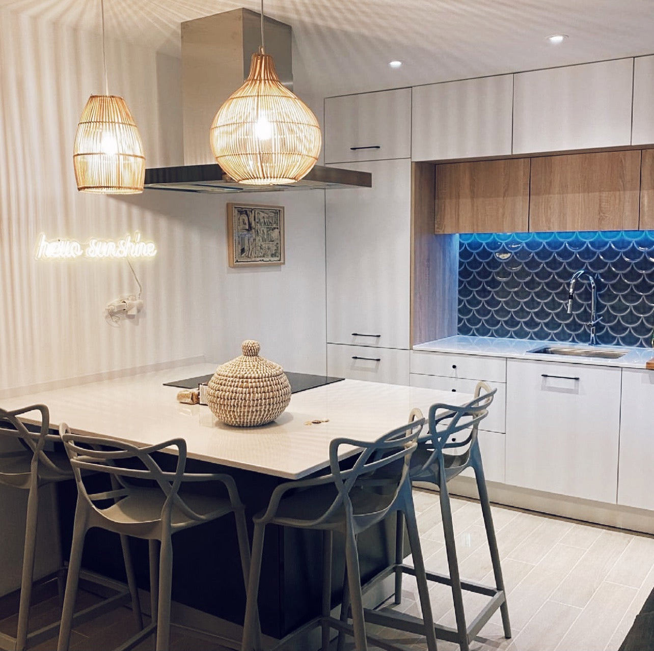 Abajur em Rattan Mandala