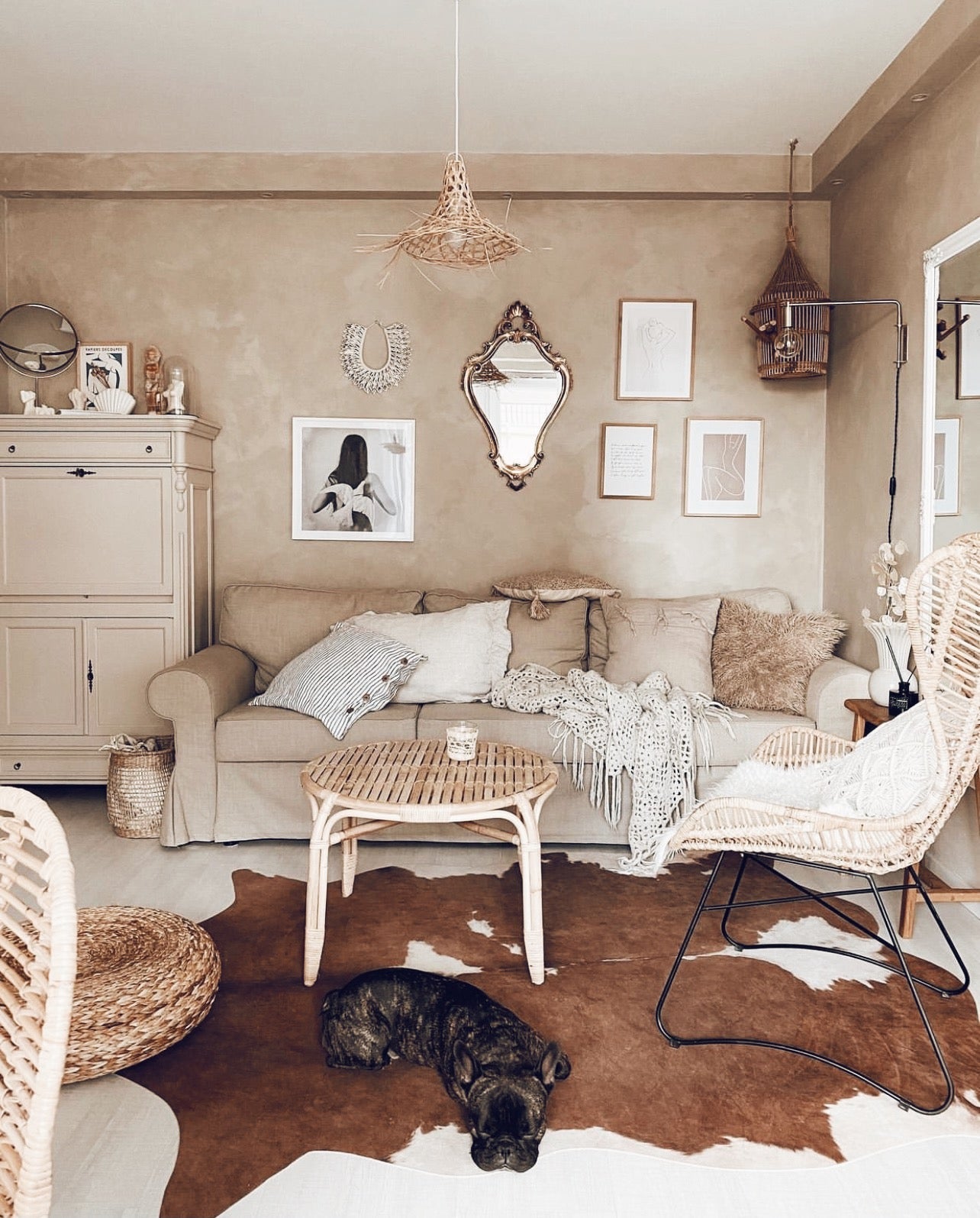 Abajur em Rattan Mangsit