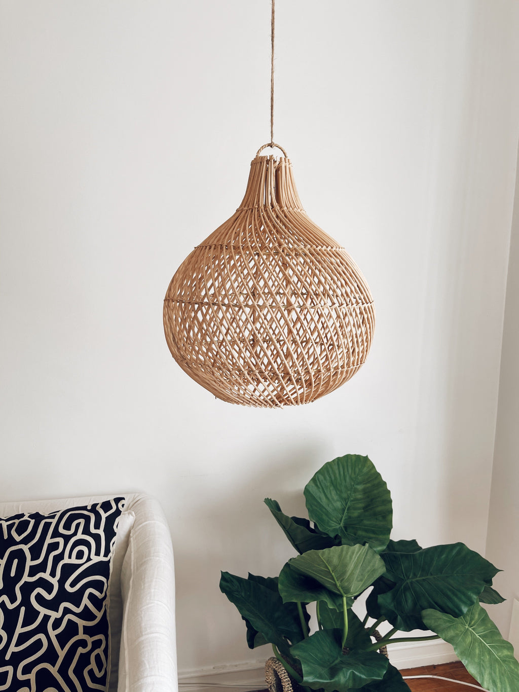 Mandala Cross Rattan Lampshade