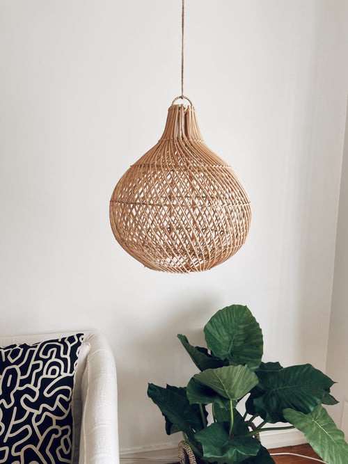 Mandala Cross Rattan Lampshade