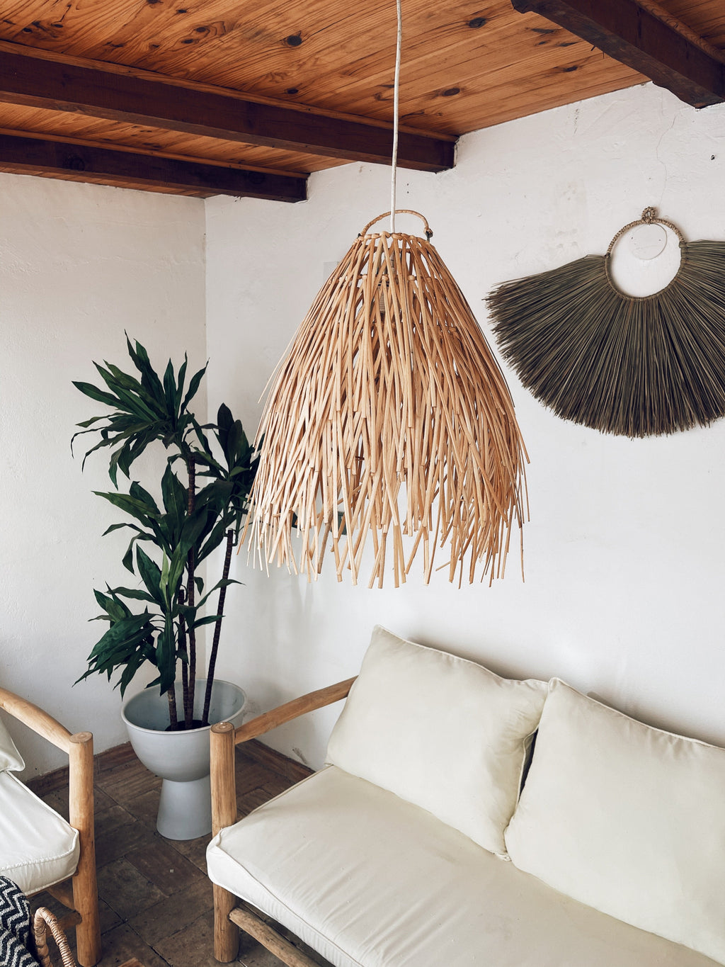 Abajur em Rattan Rusty