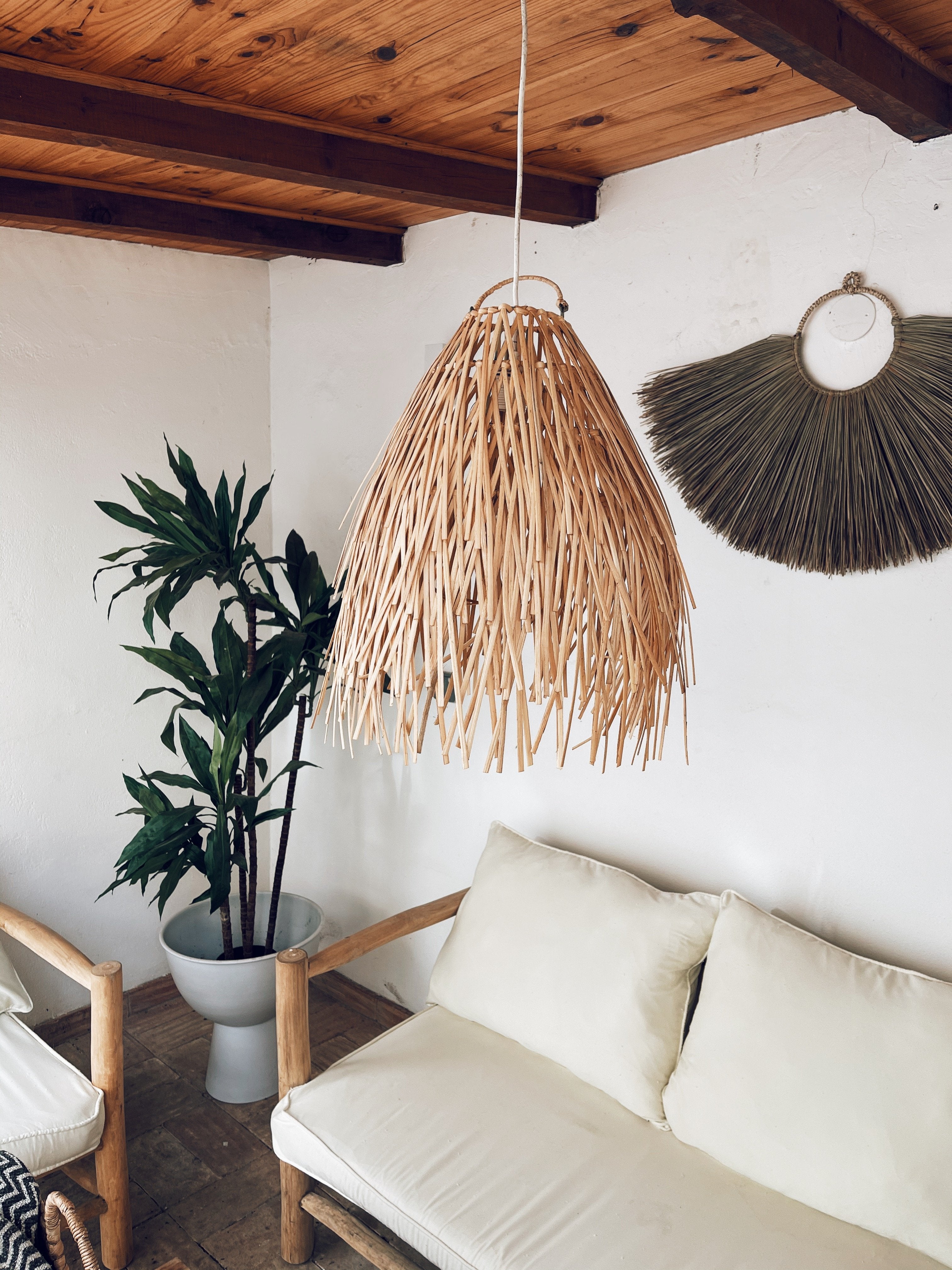 Abajur em Rattan Rusty