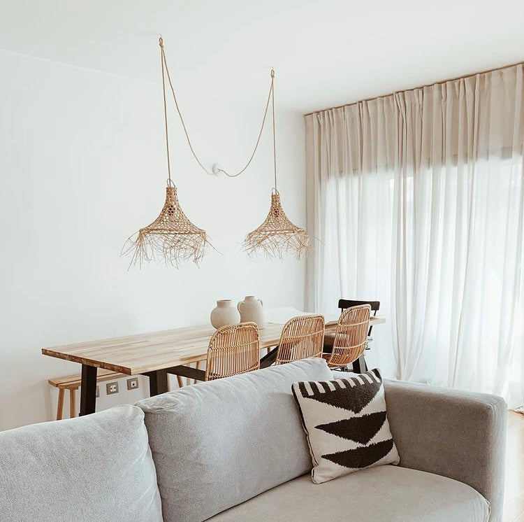 Abajur em Rattan Mangsit