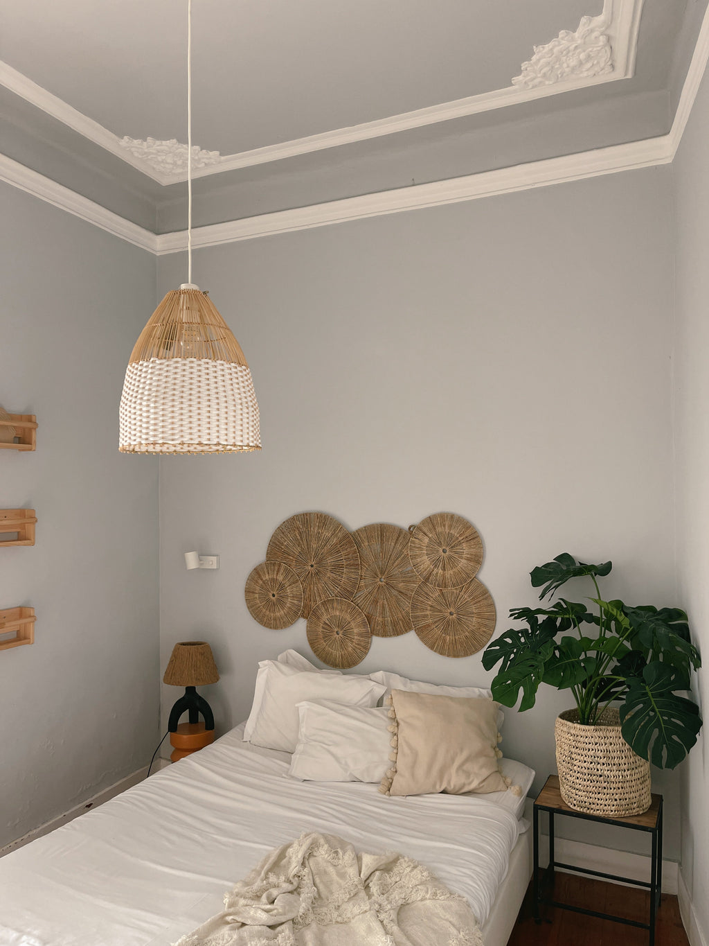 Sari Rattan Lampshade - White