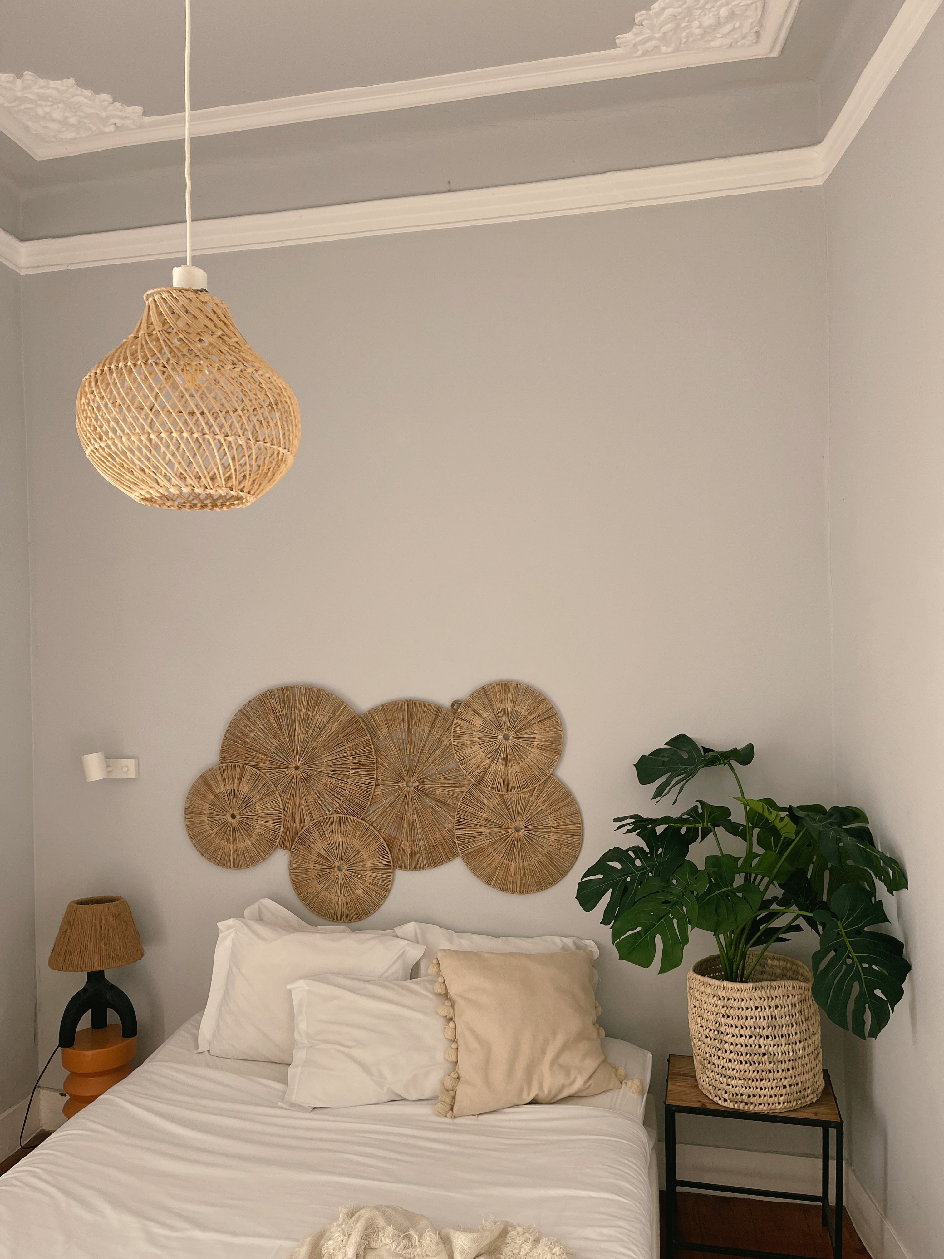 Abajur em Rattan Bazartete