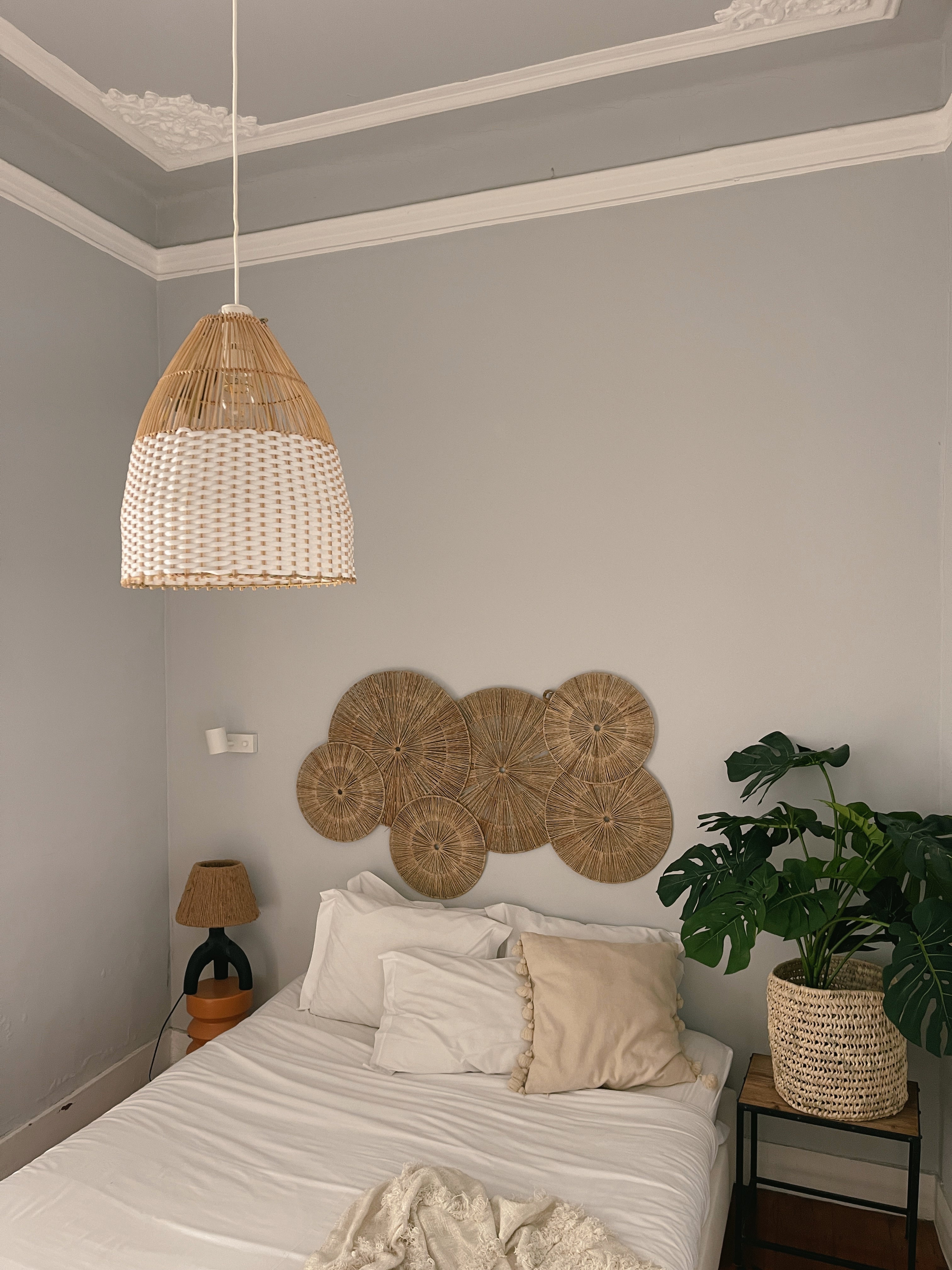 Abajur em Rattan Sari - Branco