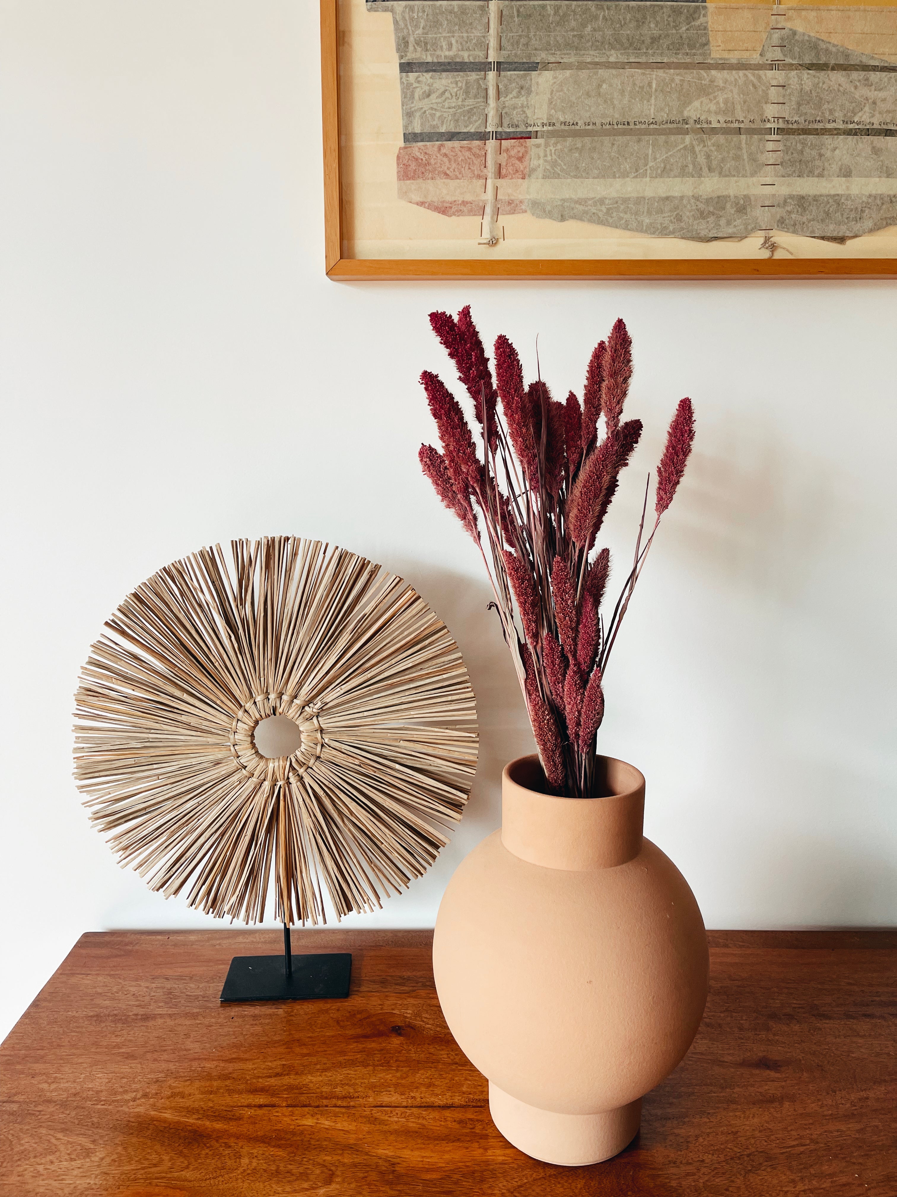 Flores Secas Setaria Rosa