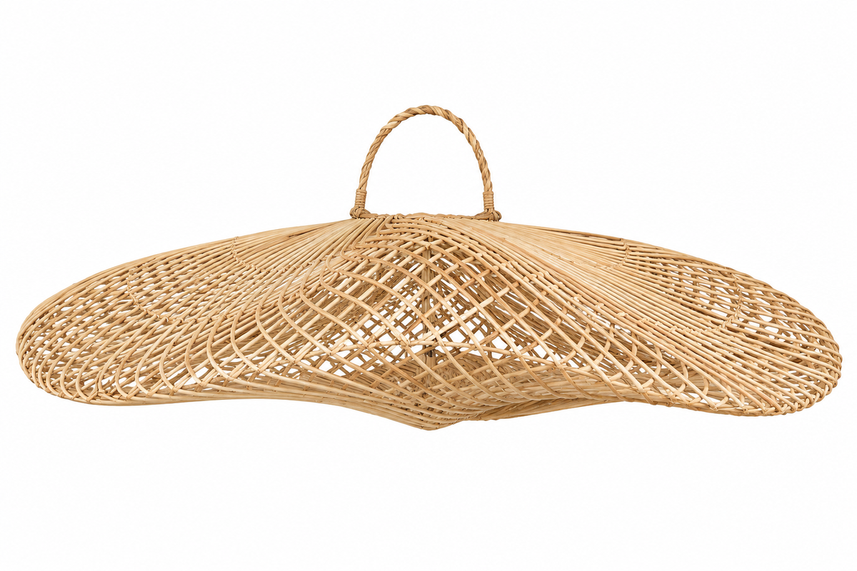 Abajur em Rattan Laclo Disc Crooked